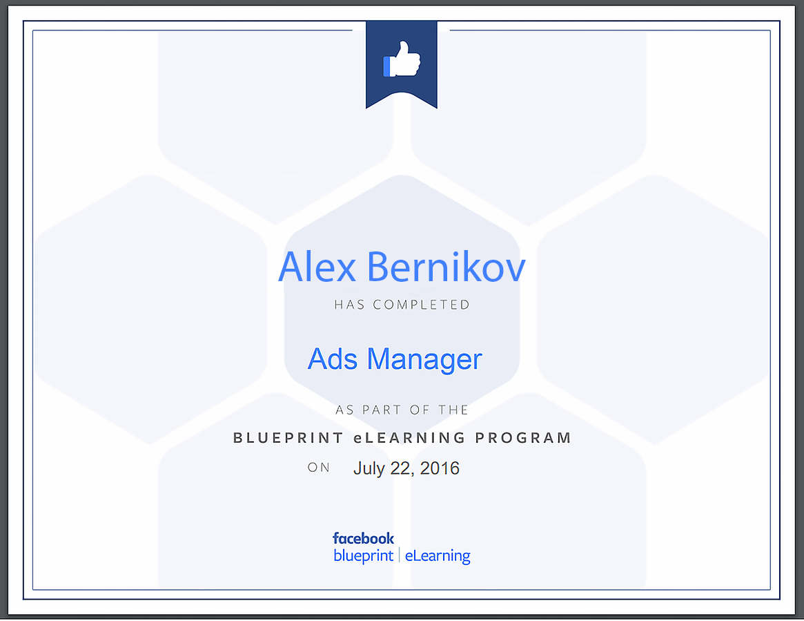 Facebook Certificate